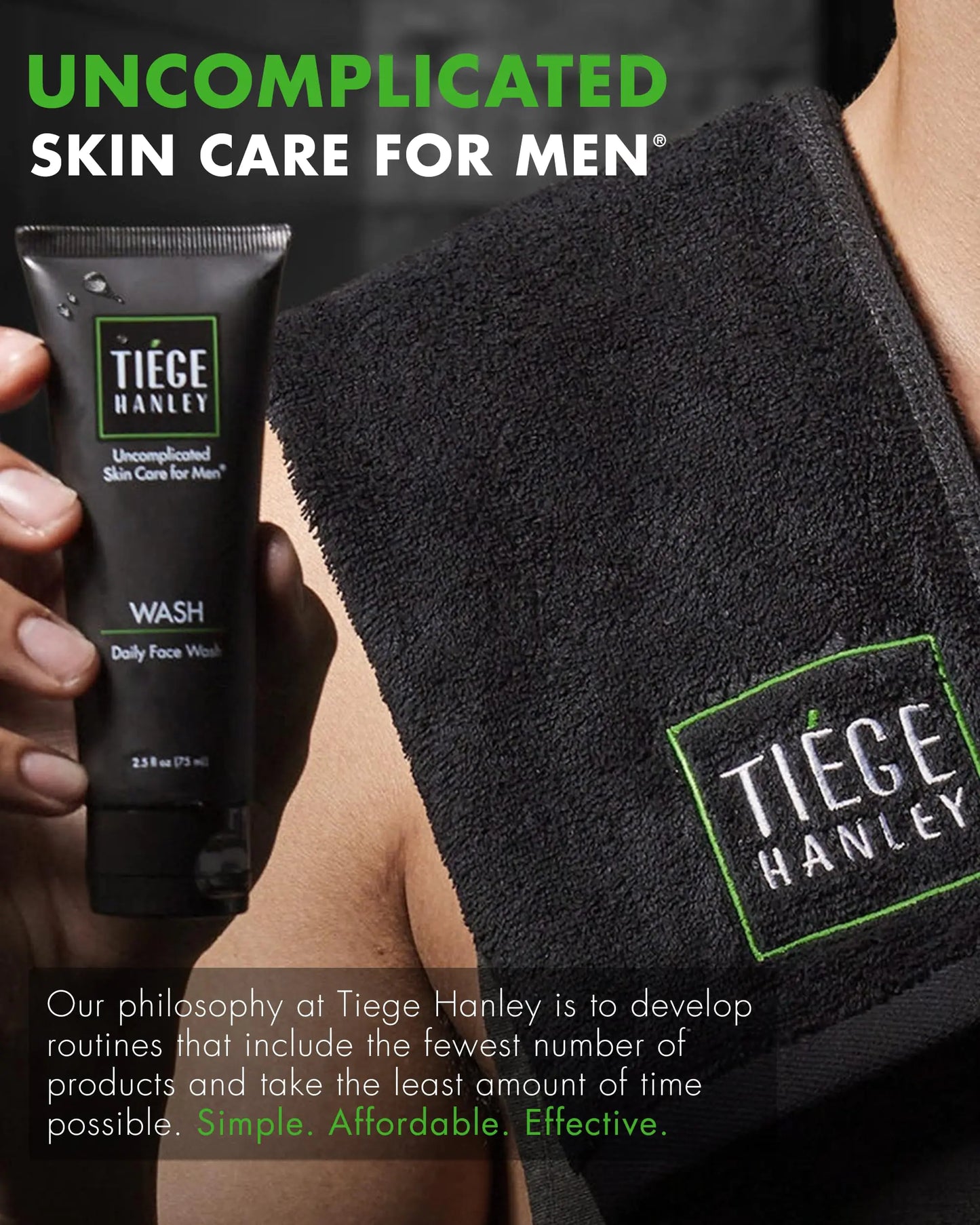 Tiege Hanley Mens Skin Care Set, Advanced Skin Care Routine for Men (System Level 2) - Face Wash Kit for Fines Lines - Men's Skincare Set Includes Face Wash, Facial Scrub, Moisturizer, & Eye Cream 5 Piece Set