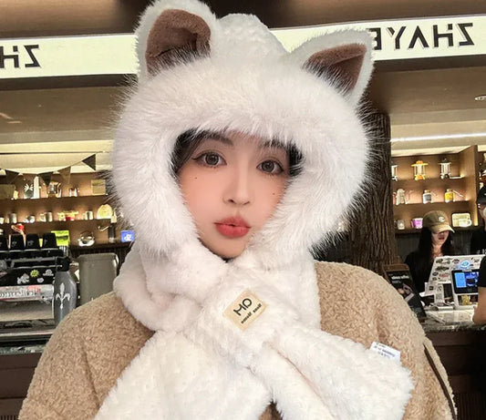 Autumn And Winter Cute Furry Fox Ear Hat